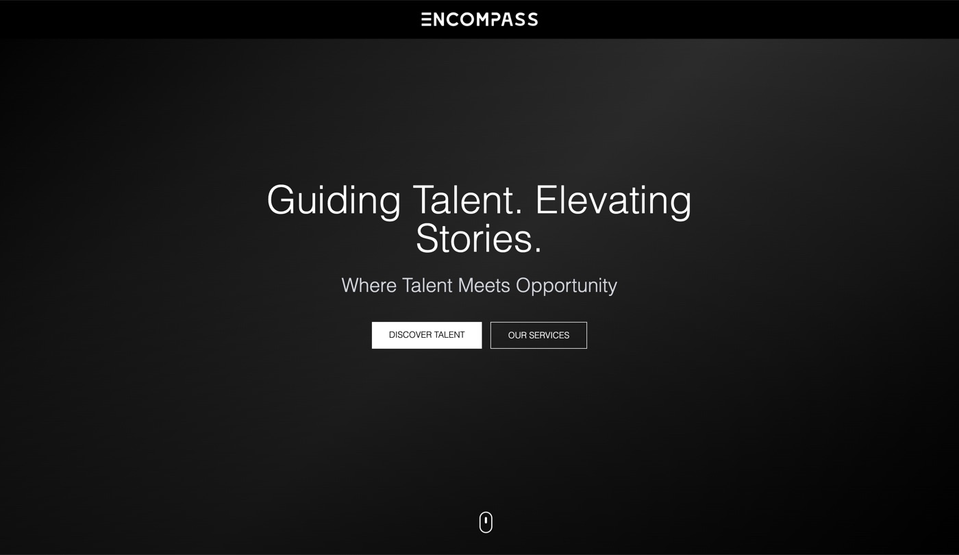 Encompass Entertainment talent management agency website — web design by Netveano, San Jose & Bay Area